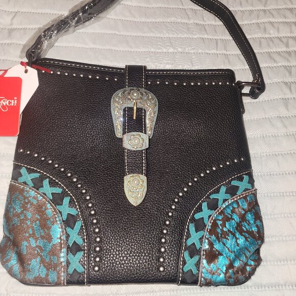 NWT~MONTANA WEST TRINITY RANCH~Hair On Cowhide CONCEALED CARRY Crossbody Purse - Picture 2 of 4